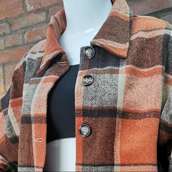 Buffalo Plaid Boyfriend Fit Jacket - Picture 2 of 10